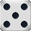 A die showing five pips.
